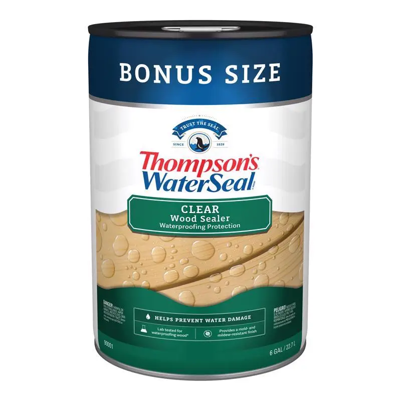 Thompson's WaterSeal Clear Wood Sealer 6 gal Oil-Based Wood Sealant Outdoor Protection