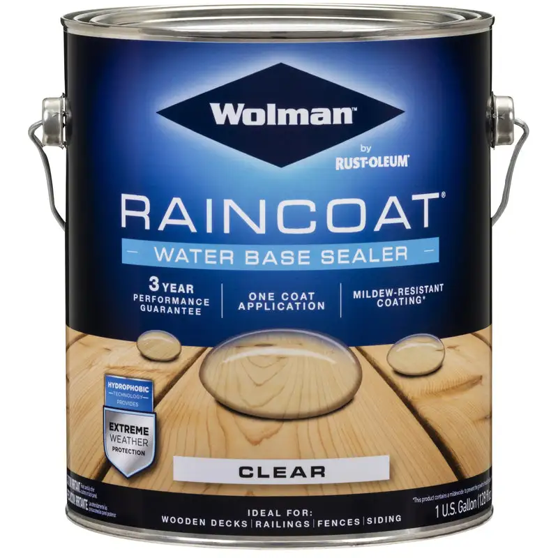Wolman RainCoat Clear Water-Based Wood Sealant 1 gal Pack 4 Weatherproof