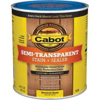 Cabot 140.0016306.005 Stain & Sealer, Neutral Base - Quart