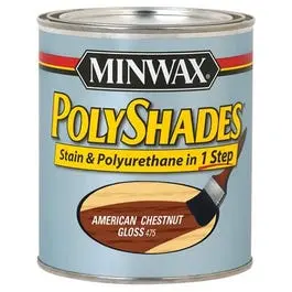 1-Qt. American Chestnut Gloss Polyshades Wood Stain High-Shine Wood Surfaces Minwax