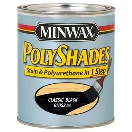 1-Qt. Classic Black Gloss Polyshades Wood Stain Modern Wood Finishes Minwax