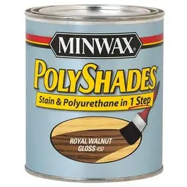 1-Qt Gloss Royal Walnut Polyshades Wood Stain Professional Wood Finishing Minwax