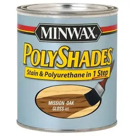 1-Qt. Mission Oak Gloss Polyshades Wood Stain Durable Wood Protection Minwax