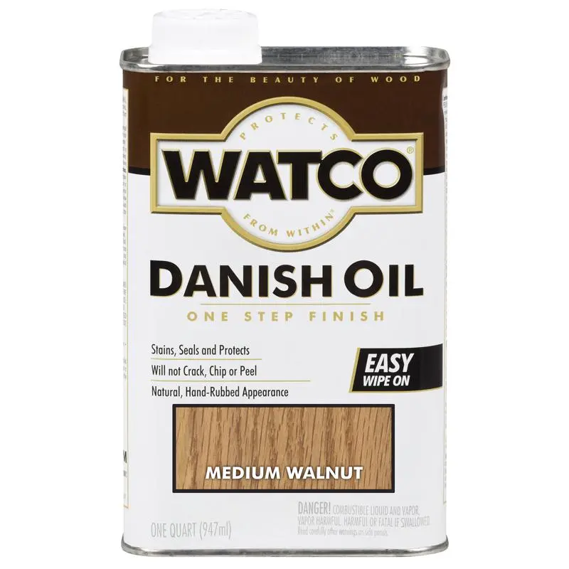 Watco 242223 1 Quart Medium Walnut Danish Oil Finish Pack 6 Wood Stain & Finish