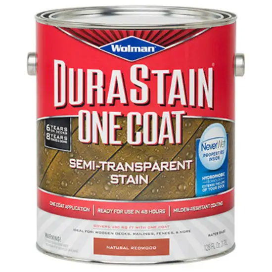 Wolman DuraStain 1-Coat Semi-Transparent Stain 1-Gallon Natural Redwood Decks and Fences