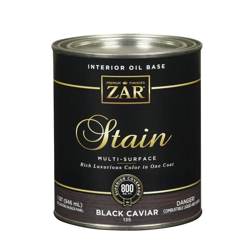 ZAR Semi-Transparent Black Caviar Oil-Based Polyurethane Wood Stain 1 Qt Pack 4