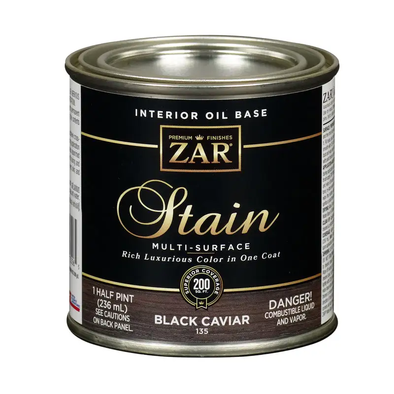 ZAR Semi-Transparent Black Caviar Oil-Based Wood Stain 8 oz Pack 6