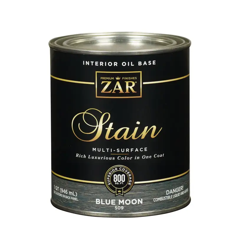 ZAR Semi-Transparent Blue Moon Oil-Based Wood Stain 1 Quart Pack 4 Decorative Wood Finishing