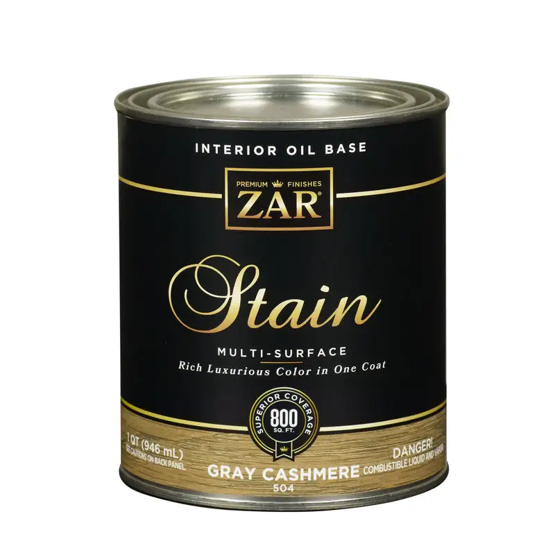 ZAR Semi-Transparent Gray Cashmere Oil-Based Wood Stain 1 qt Pack 4