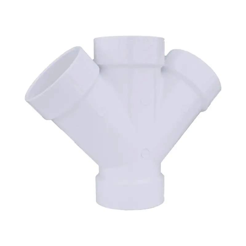 Charlotte Pipe Schedule 40 4 Inch Hub x 4 Inch D Hub PVC 15 Inch Double Wye 1 Pack Plumbing Applications